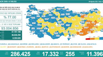 29 Ağustos 2021 Türkiye Koronavirüs Tablosu Açıkladı