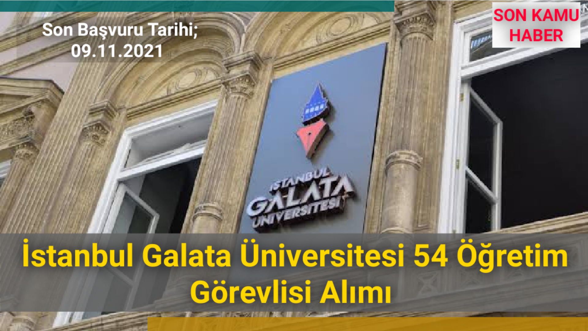 İstanbul Galata Üniversitesi 54 Öğretim Görevlisi Alımı 2021