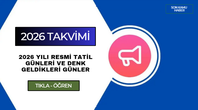 2026 resmi tatil günleri – 2026 takvimi